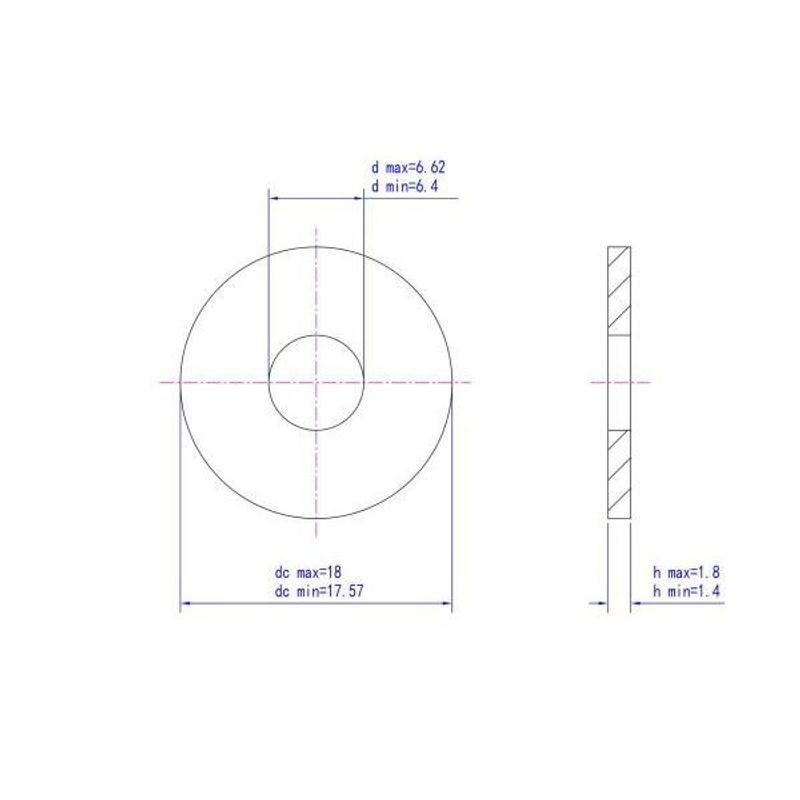 M6 Planskive 10 stk Syrefast A4