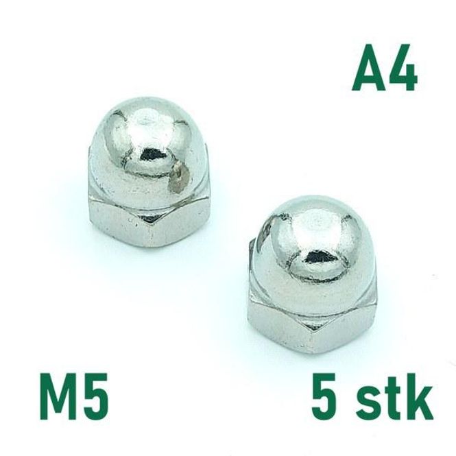 Hovedbilde M5 Hettemutter, vanlig 5 stk Syrefast A4