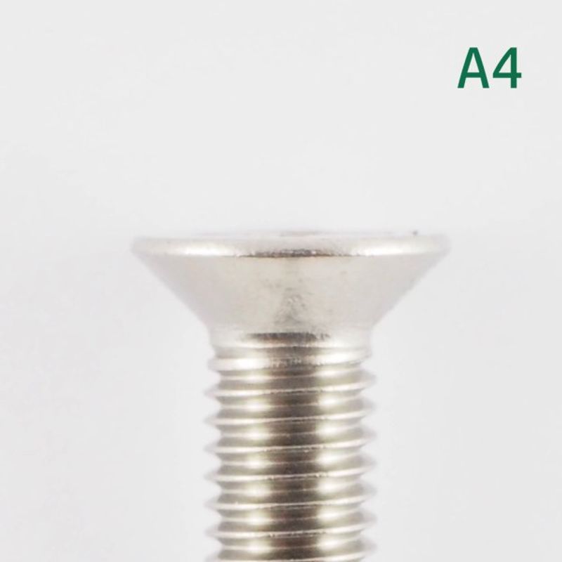 M4x40 Maskinskrue 10 stk Senkehode Syrefast A4