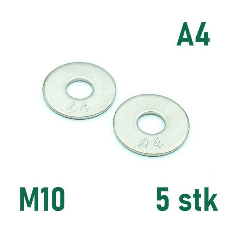 M10 Planskive 5 stk Syrefast A4